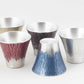 杯子 富士山平底杯 小号 红色 大阪浪华锡器 金属工艺品