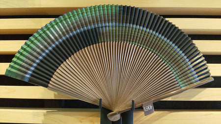 Japanese style accessories, Fan, 60 ribs, Short cloth, Kasumi, Black - Kyoto folding fans