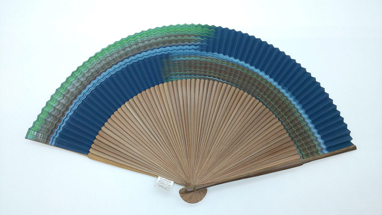 Japanese style accessories, Fan, 60 ribs, Short cloth, Kasumi, Navy - Kyoto folding fans