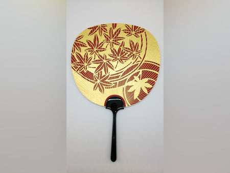 Japanese style accessories, Uchiwa fan, Gold painting, Red - Kyoto uchiwa fans