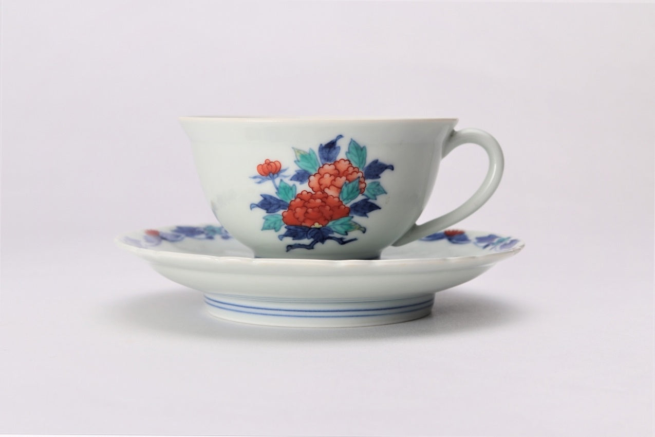 ティー用品 「紅茶碗 花絵 」 今右衛門窯 有田焼 陶磁器