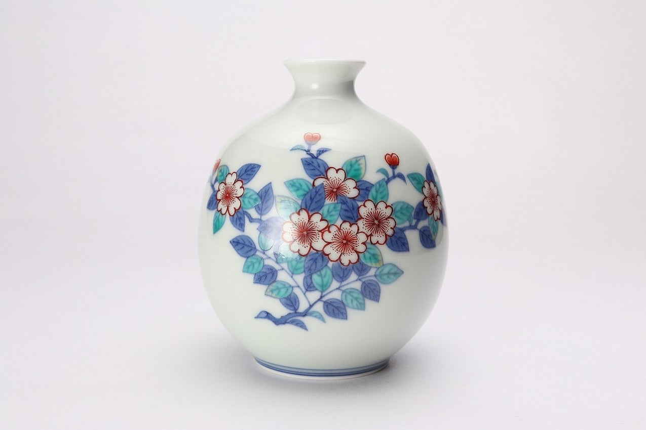 Flower vessel, Vase, Cherry blossom - Imaemon-kiln, Arita ware, Ceramics