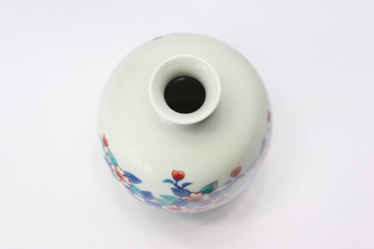 Flower vessel, Vase, Cherry blossom - Imaemon-kiln, Arita ware, Ceramics