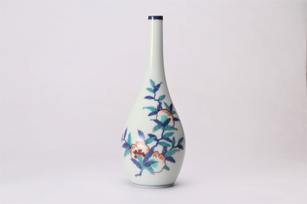 Flower vessel, Vase, Pomegranate - Imaemon-kiln, Arita ware, Ceramics