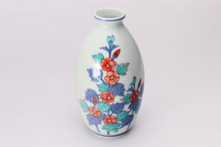 Flower vessel, Vase, Hollyhock - Imaemon-kiln, Arita ware, Ceramics