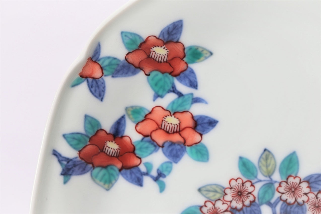 Ornament, Decorative plate, Flowers in a round - Imaemon-kiln, Arita ware, Ceramics