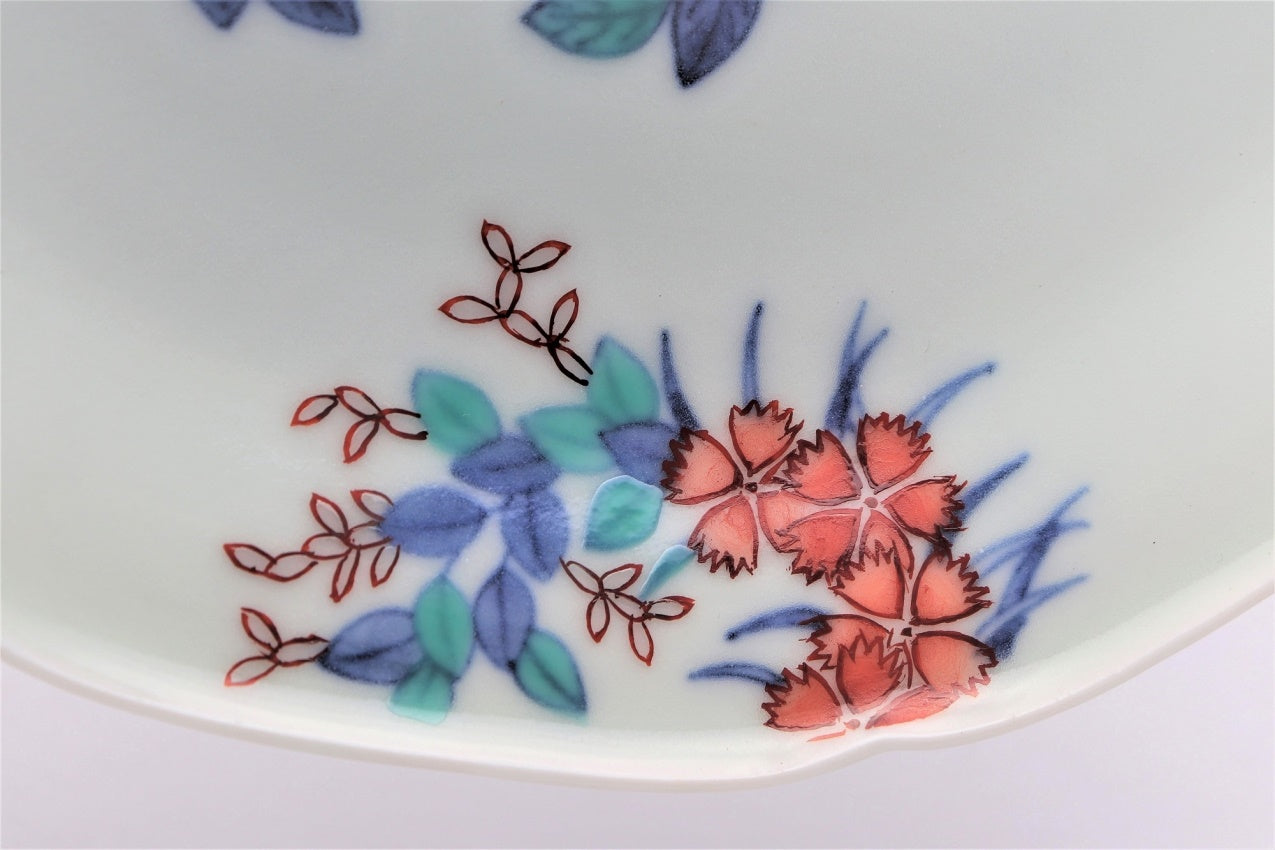 Ornament, Decorative plate, Flowers in a round - Imaemon-kiln, Arita ware, Ceramics