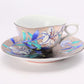 Cafe supplies, Coffee cup with wooden box, Platinum painting, Lily - Kinryu-kiln, Tendo Eguchi, Arita ware, Ceramics