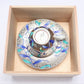 Cafe supplies, Coffee cup with wooden box, Platinum painting, Lily - Kinryu-kiln, Tendo Eguchi, Arita ware, Ceramics