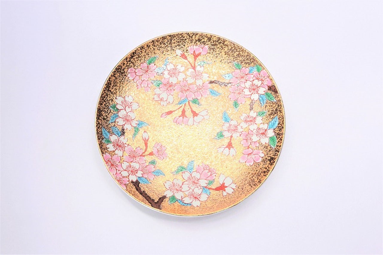 Cafe supplies, Coffee cup with wooden box, Gold painting, Cherry blossom - Kinryu-kiln, Tendo Eguchi, Arita ware, Ceramics