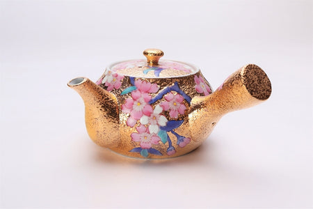 ティー用品 「茶器セット 金彩 桜 木箱付」 金龍窯 江口天童 有田焼 陶磁器