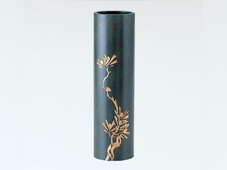 Flower vessel, Vase, Cylindrical column, Pine - Takaoka copperware, Metalwork