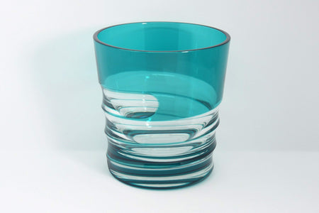 Drinking vessel, Old-fashioned glass, Hand-polished, Spiral, Green - Hidetaka Shimizu, Edo kiriko cut glass