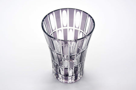 Drinkware, Tumbler, Vertical checkered pattern, Purple - Hidetaka Shimizu, Edo kiriko cut glass