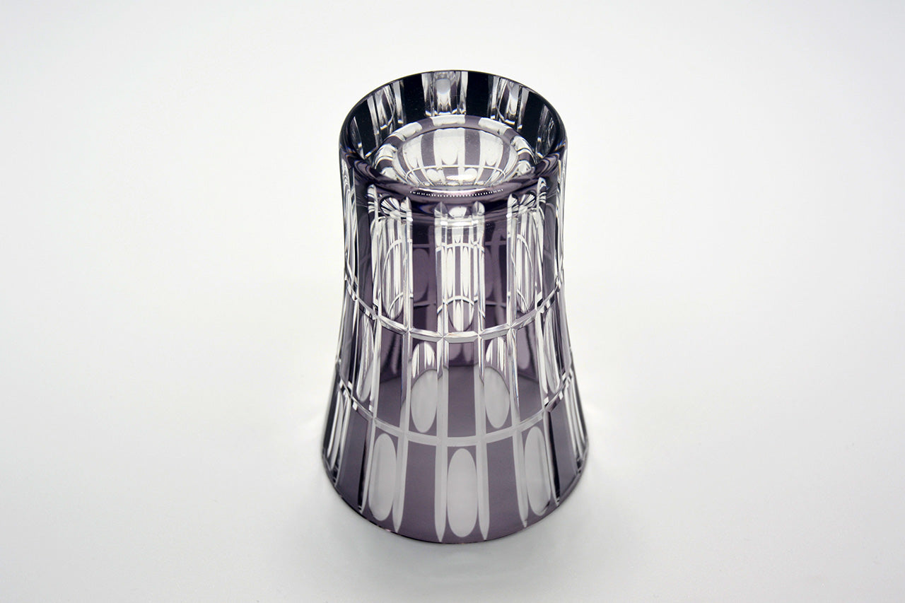 Drinkware, Tumbler, Vertical checkered pattern, Purple - Hidetaka Shimizu, Edo kiriko cut glass