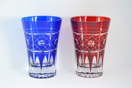 Drinkware, Pair tumbler, New night sky Moon - Hidetaka Shimizu, Edo kiriko cut glass