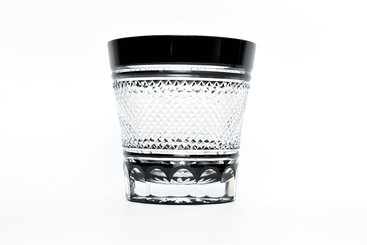 Drinking vessel, Old-fashioned glass, Nanako, Black - Hidetaka Shimizu, Edo kiriko cut glass