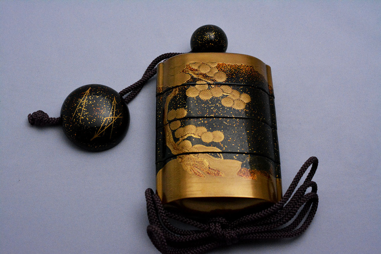 Japanese style accessories, Inro seal case, Mt. Horai, Maki-e - Sanao Matsuda, Echizen lacquerware