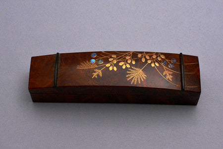 Tea ceremony utensils, Incense container, Koto shape - Sanao Matsuda, Echizen lacquerware