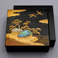 茶道具 「香合 黒柿 色紙 柳橋 蒔絵」 松田眞扶 越前漆器
