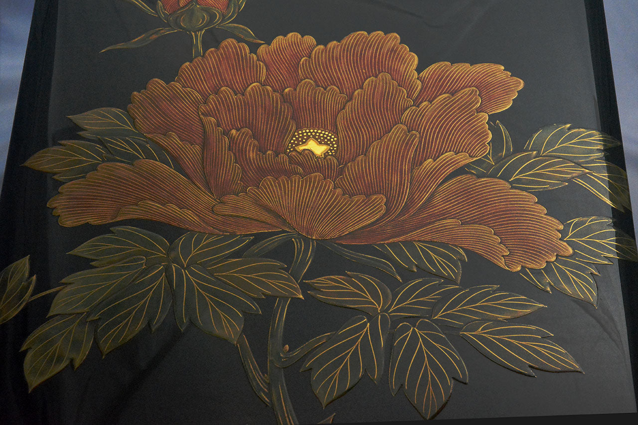 Box, Bunko-box, Rose of Sharon - Sanao Matsuda, Echizen lacquerware