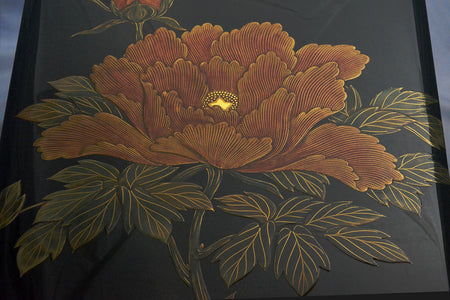 Box, Bunko-box, Rose of Sharon - Sanao Matsuda, Echizen lacquerware