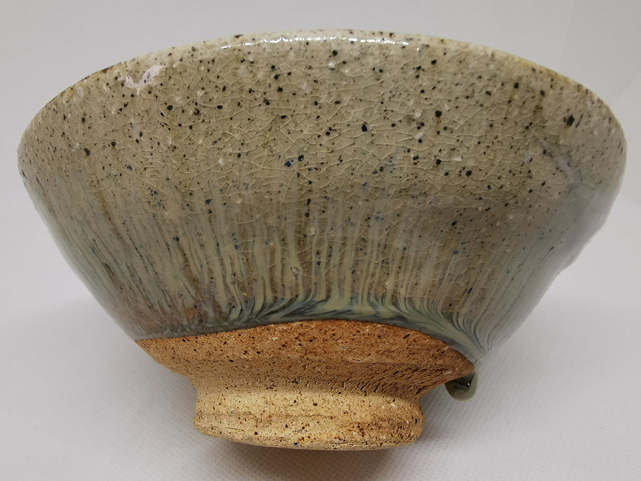 Tea ceremony utensils, Blue karatsu Matcha tea bowl - Raizan Yasunaga, Karatsu ware, Ceramics