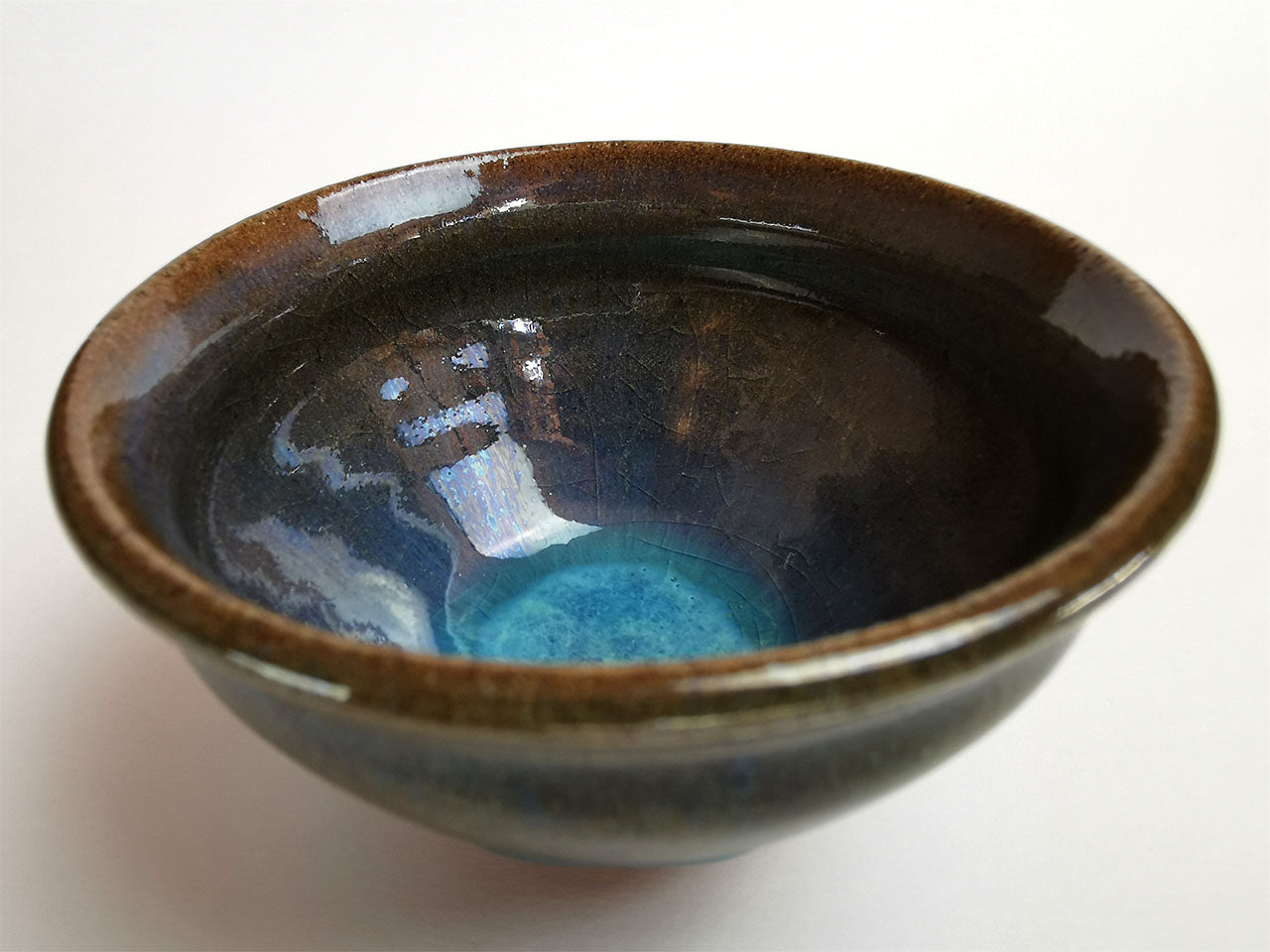 Drinkware, Large sake cup, Blue colored, Tenmoku, Deep type - Tea cup, Toshinori Munakata, Aizuhongo ware, Ceramics