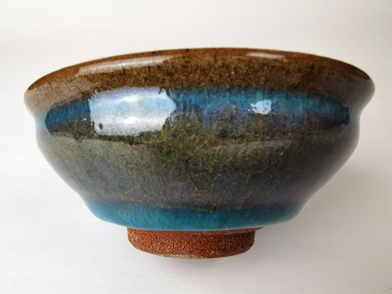 Drinkware, Large sake cup, Blue colored, Tenmoku, Shallow type - Toshinori Munakata, Aizuhongo ware, Ceramics