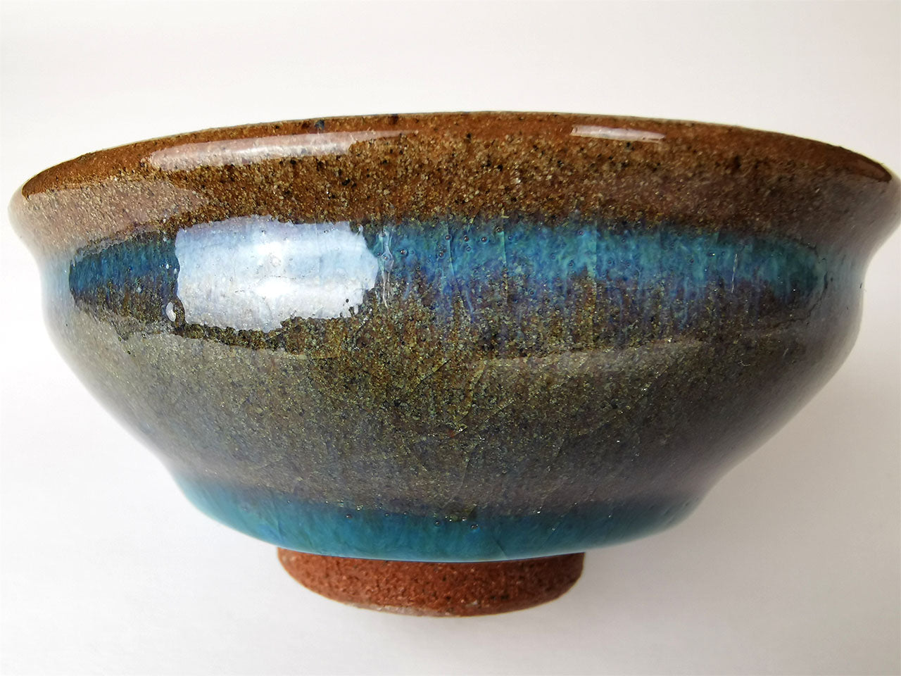 Drinkware, Large sake cup, Blue colored, Tenmoku, Shallow type - Toshinori Munakata, Aizuhongo ware, Ceramics