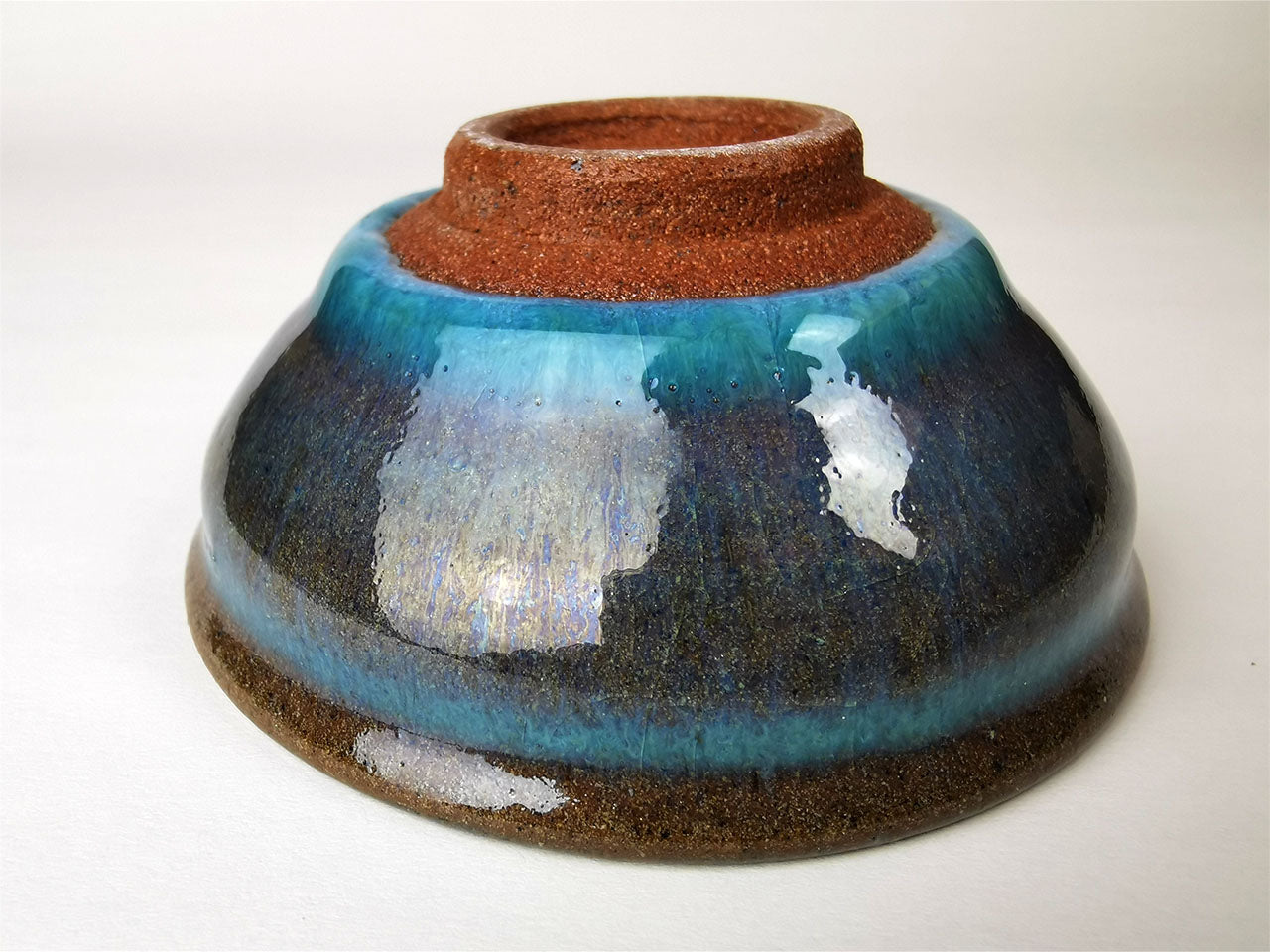 Drinkware, Large sake cup, Blue colored, Tenmoku, Shallow type - Toshinori Munakata, Aizuhongo ware, Ceramics