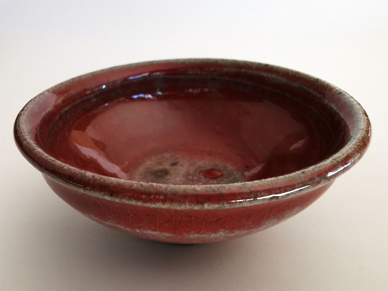 Drinkware, Large sake cup, Red colored, Tenmoku, Shallow type - Toshinori Munakata, Aizuhongo ware, Ceramics