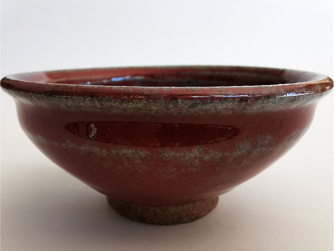 Drinkware, Large sake cup, Red colored, Tenmoku, Shallow type - Toshinori Munakata, Aizuhongo ware, Ceramics