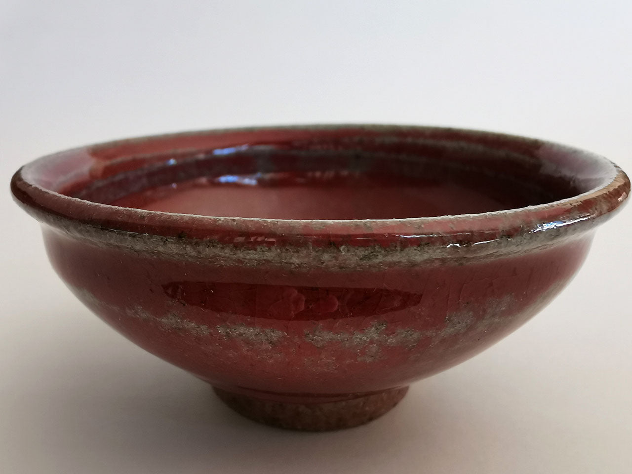 Drinkware, Large sake cup, Red colored, Tenmoku, Shallow type - Toshinori Munakata, Aizuhongo ware, Ceramics