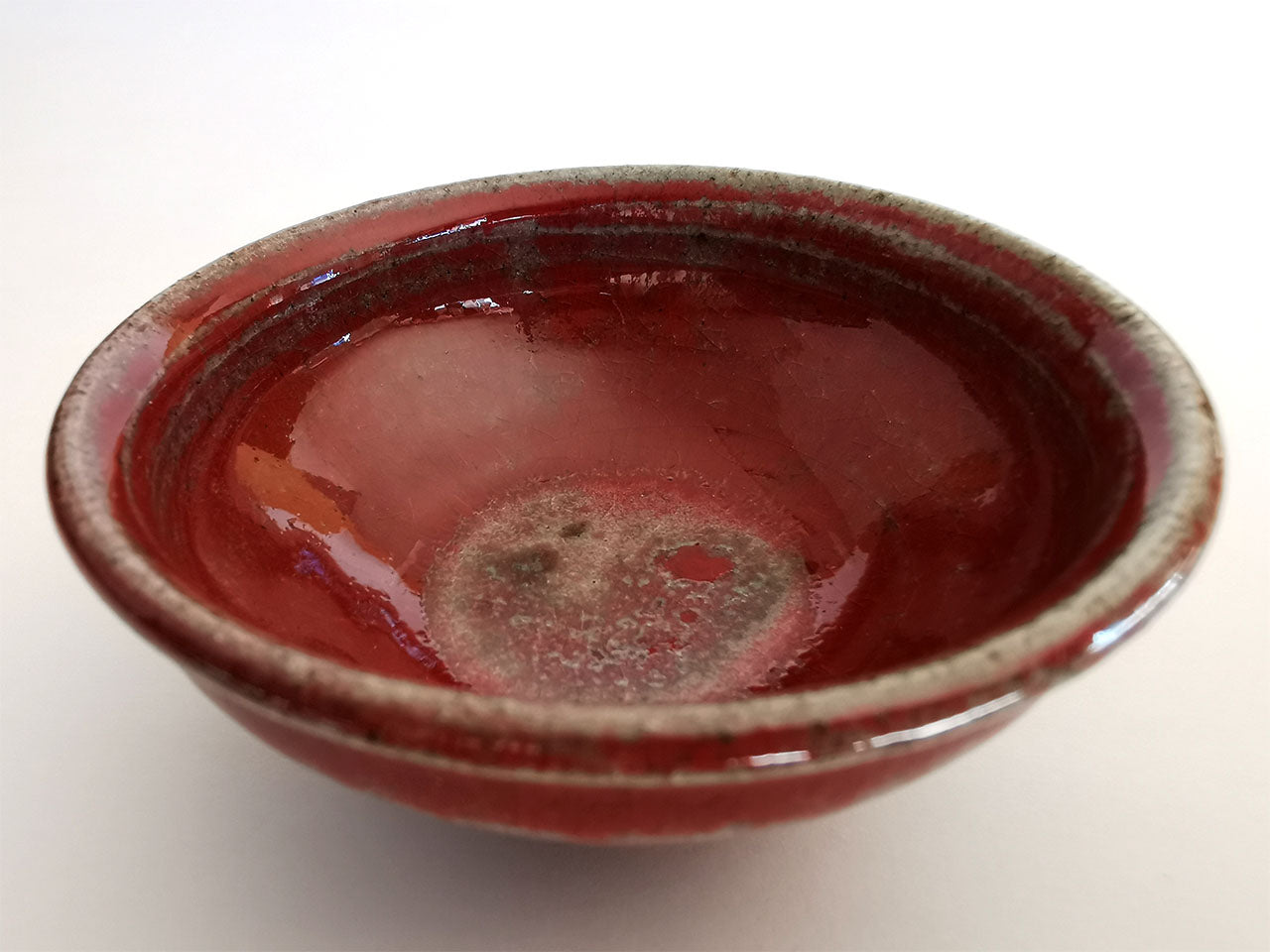 Drinkware, Large sake cup, Red colored, Tenmoku, Shallow type - Toshinori Munakata, Aizuhongo ware, Ceramics