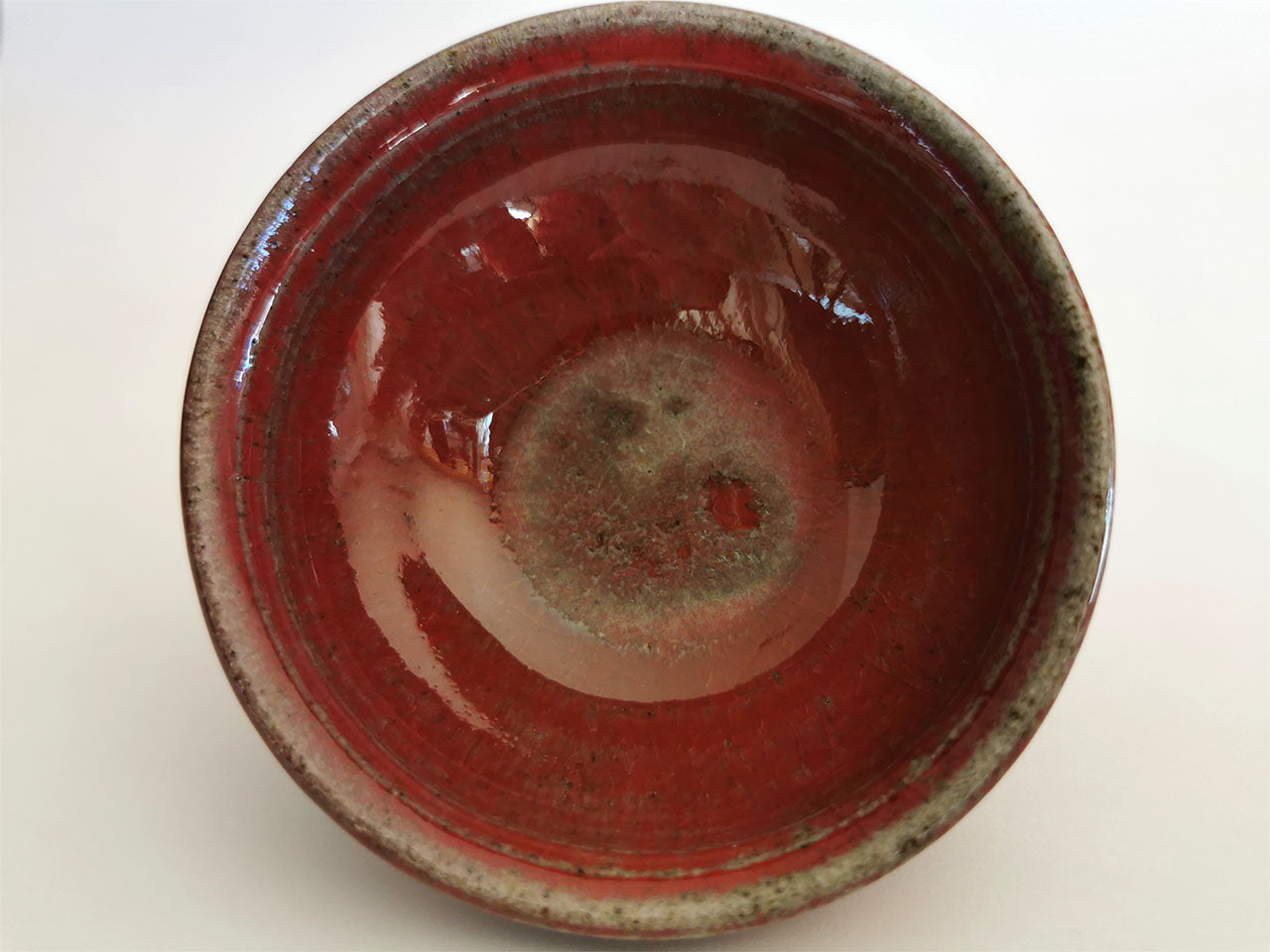 Drinkware, Large sake cup, Red colored, Tenmoku, Shallow type - Toshinori Munakata, Aizuhongo ware, Ceramics