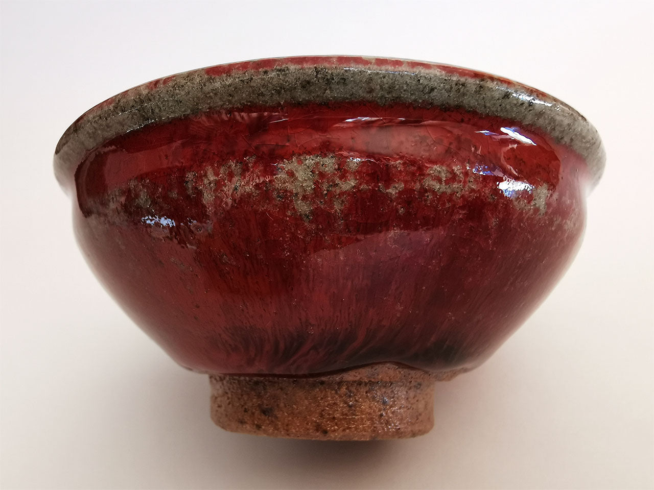 Drinkware, Large sake cup, Red colored, Tenmoku, Shallow type - Toshinori Munakata, Aizuhongo ware, Ceramics