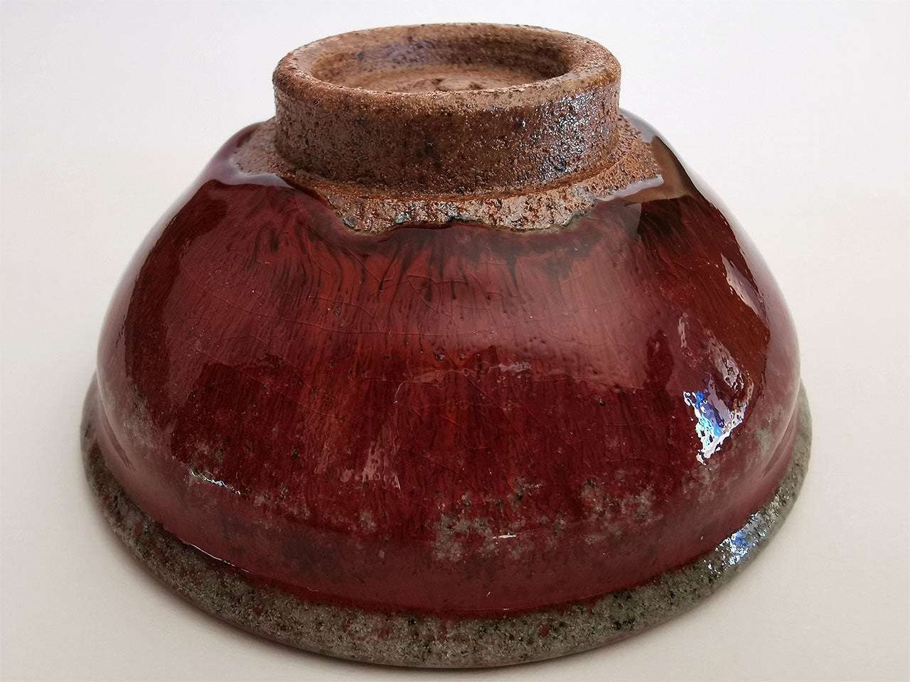 Drinkware, Large sake cup, Red colored, Tenmoku, Shallow type - Toshinori Munakata, Aizuhongo ware, Ceramics