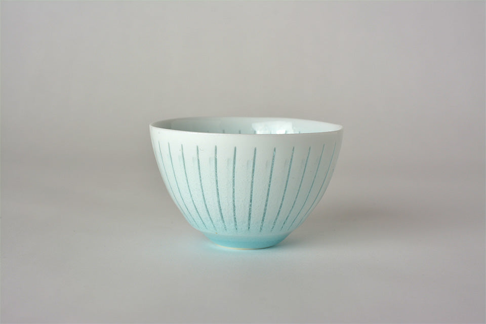 Drinkware, Sake cup, Bluish-white porcelain, Blooming flowers on water B - Kotaro Ikura, Ceramics