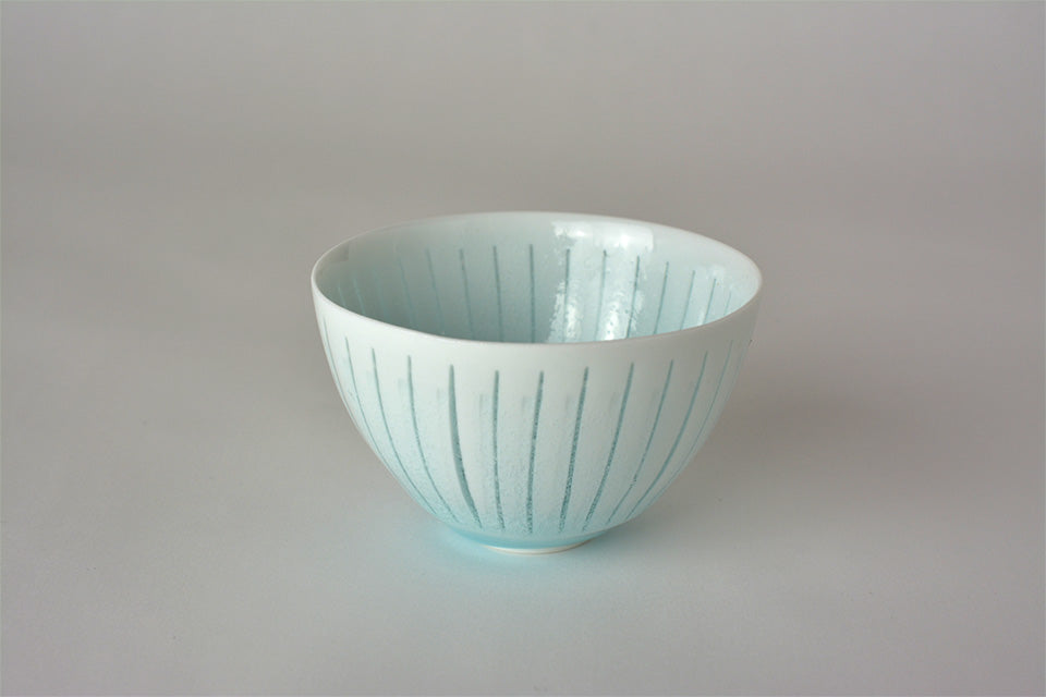 Drinkware, Sake cup, Bluish-white porcelain, Blooming flowers on water B - Kotaro Ikura, Ceramics