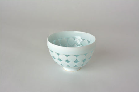 Drinkware, Sake cup, Bluish-white porcelain, Fireflies on the water A - Kotaro Ikura, Ceramics