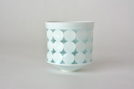 Drinkware, Sake cup, Bluish-white porcelain, Fireflies on the water C - Kotaro Ikura, Ceramics