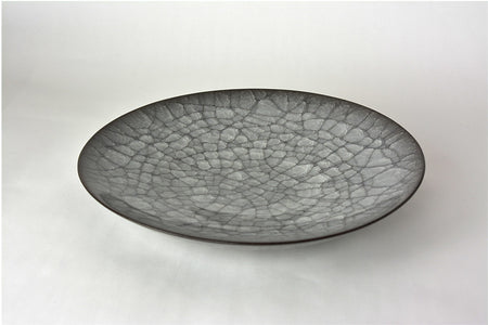 Table ware, Plate, Ice cracks pattern A - Takeshi Imaizumi, Tenmoku, Ceramics