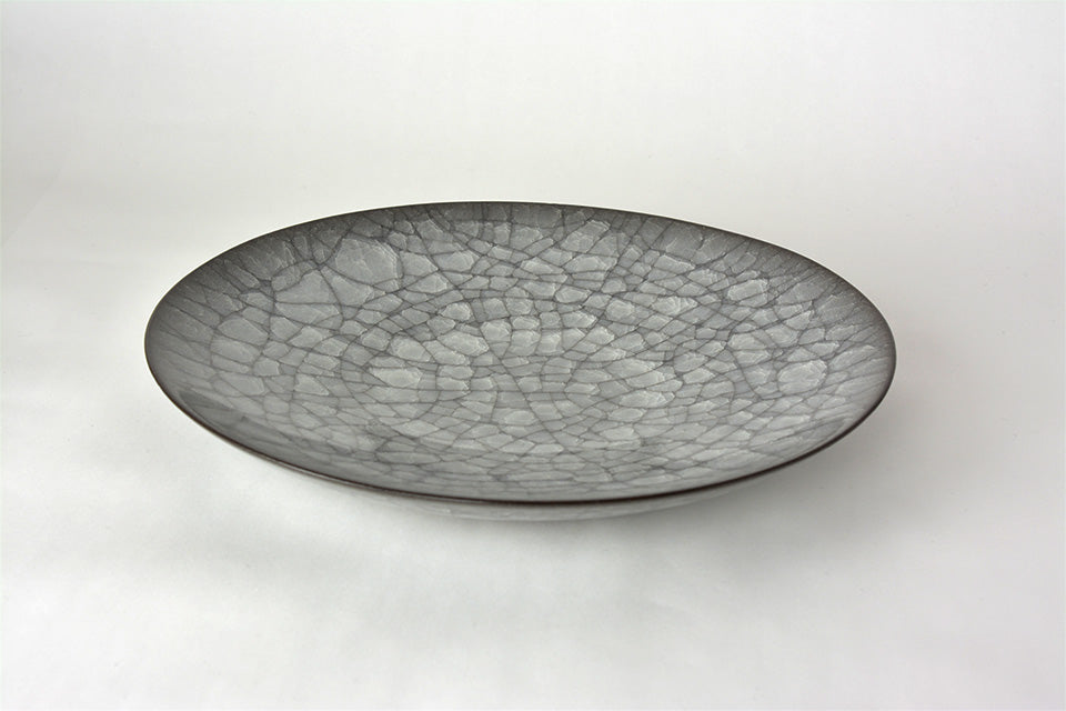 Table ware, Plate, Ice cracks pattern A - Takeshi Imaizumi, Tenmoku, Ceramics