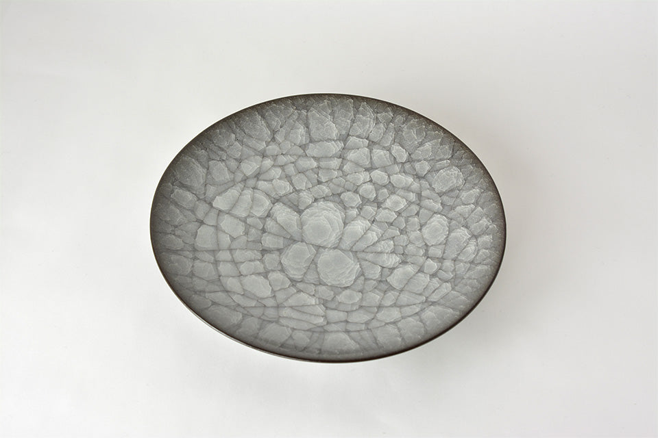 Table ware, Plate, Ice cracks pattern B - Takeshi Imaizumi, Tenmoku, Ceramics