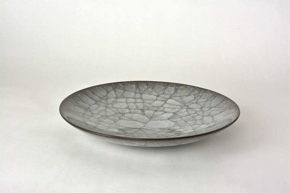 Table ware, Plate, Ice cracks pattern B - Takeshi Imaizumi, Tenmoku, Ceramics