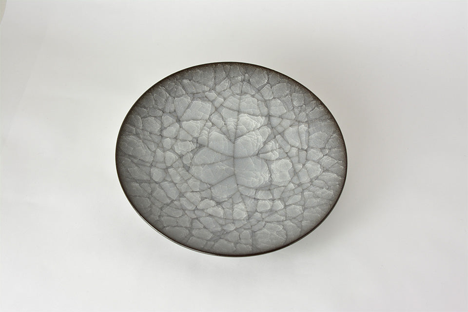 Table ware, Plate, Ice cracks pattern C - Takeshi Imaizumi, Tenmoku, Ceramics