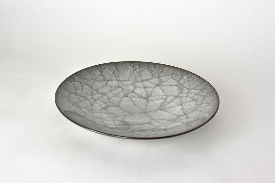 Table ware, Plate, Ice cracks pattern C - Takeshi Imaizumi, Tenmoku, Ceramics