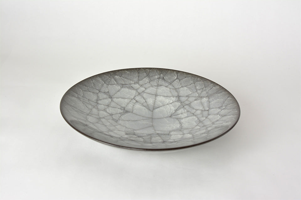 Table ware, Plate, Ice cracks pattern C - Takeshi Imaizumi, Tenmoku, Ceramics