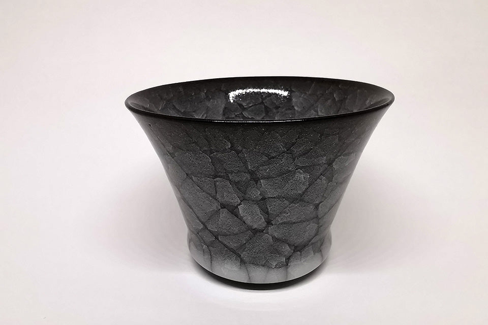 Drinkware, Sake cup, Ice cracks pattern, Deep type A - Takeshi Imaizumi, Tenmoku, Ceramics